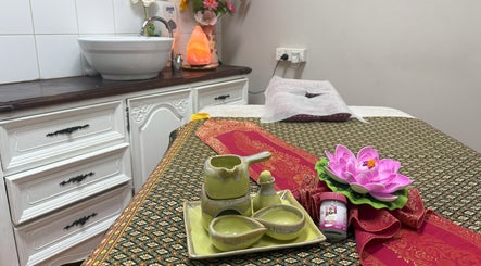 Relaxing massage setup at Lai Thai Massage and Spa, Mandurah, Western Australia, AU with calming decor.