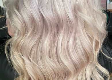 Blonde waves styled at Hello Happiness Hair by Elrae in Cape Town, Western Cape, ZA.