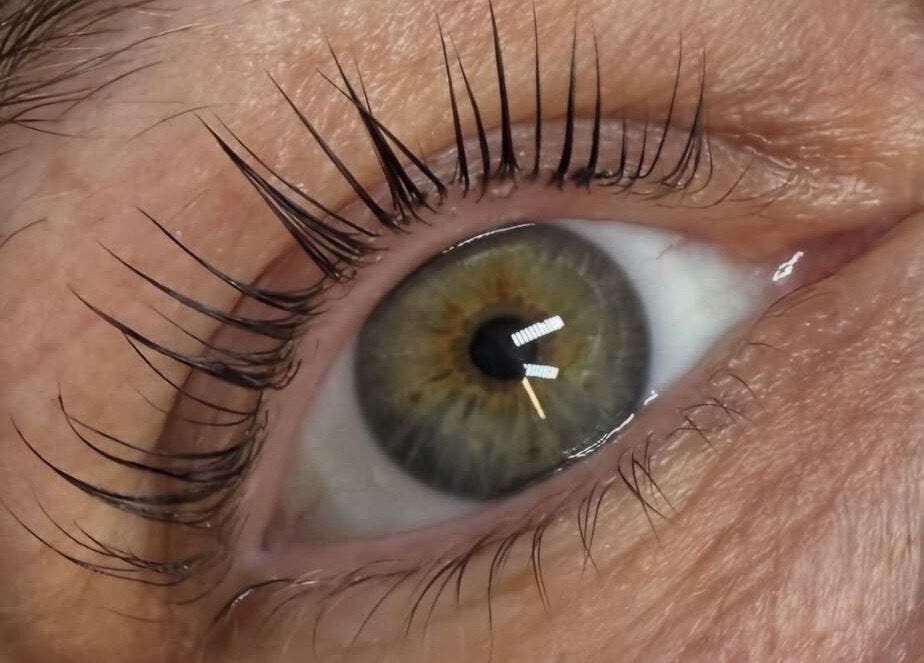 Close-up of a well-groomed eye at Cove Skin Clinic, Rainham, England, GB highlighting lush eyelashes.