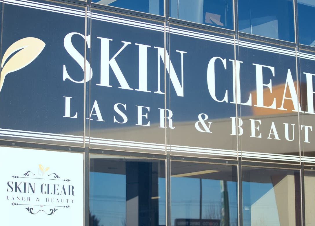 Front view of Skin Clear, a laser beauty venue in Coolaroo, Victoria, AU, showcasing sleek signage.