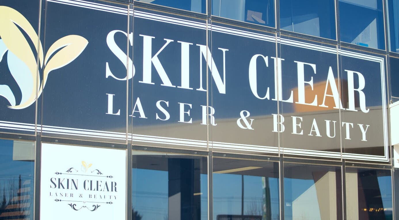 Front view of Skin Clear, a laser beauty venue in Coolaroo, Victoria, AU, showcasing sleek signage.