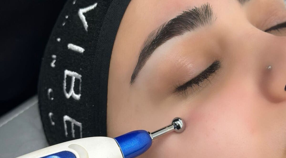 Facial treatment at Skin Clear in Coolaroo, Victoria, AU shows close-up of modern skincare technique.