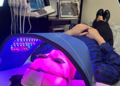 LED therapy session at LUXURY SKINCARE STUDIO in Bloomington, Minnesota, US.