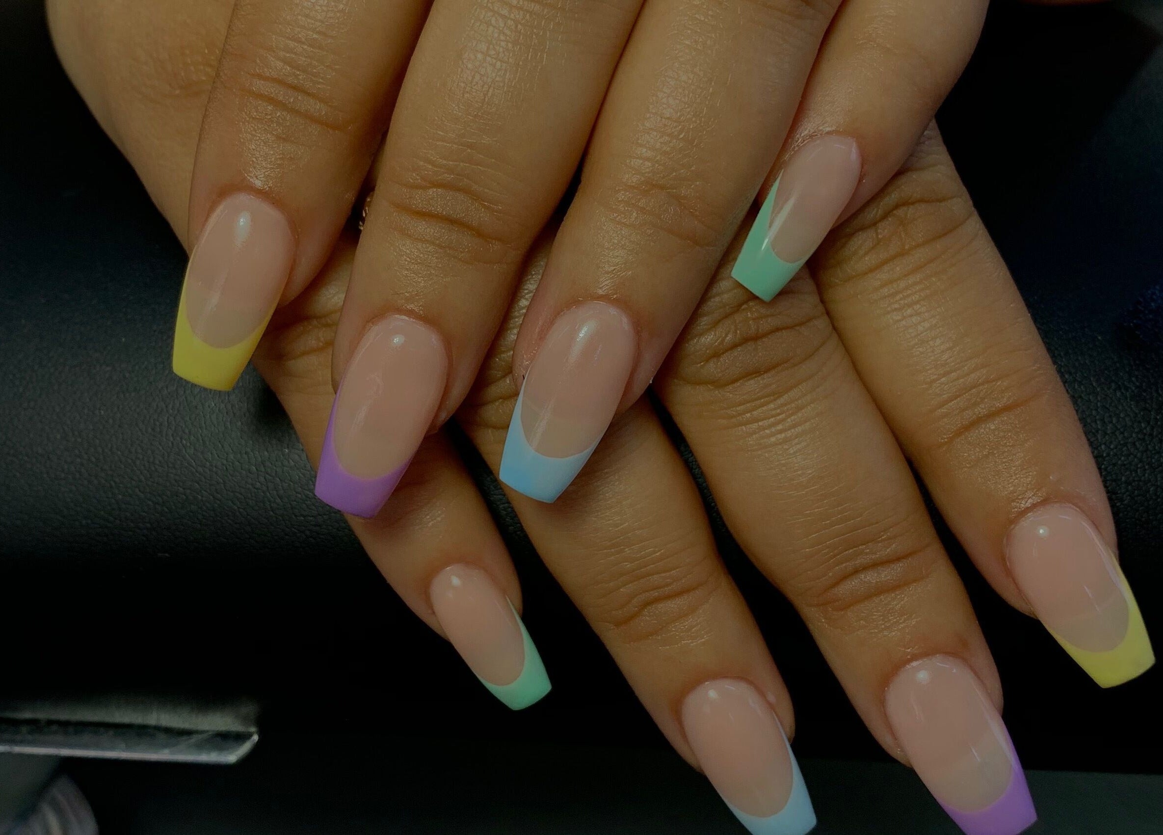 Colorful pastel nail art at Nails By Jade in Pietermaritzburg, Kwazulu-natal, ZA showcasing unique style.