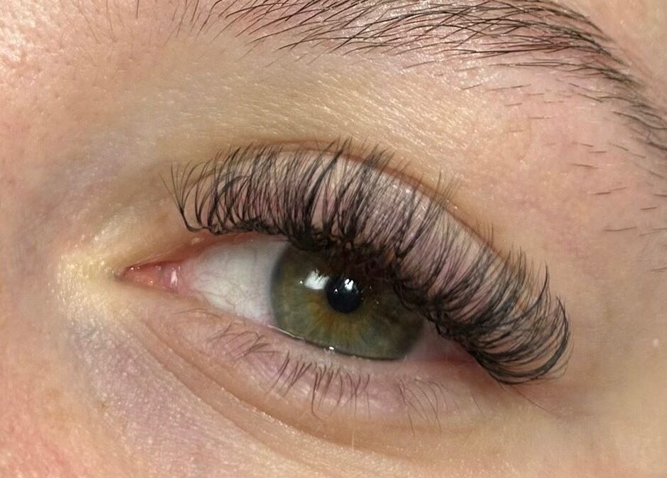 Closeup of a beautifully styled eyelash extension at Nancy’s Lashes and Brows, Clacton-on-sea, England, GB.