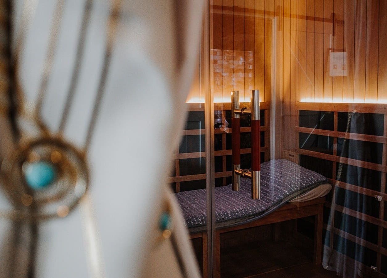 Luxurious sauna room at Sapa Spa and Wellness in Denver, Colorado, US, offering ultimate relaxation.