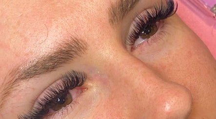 Close-up of elegant eyelash extensions at By Loretta Monet, Morley, England, GB.