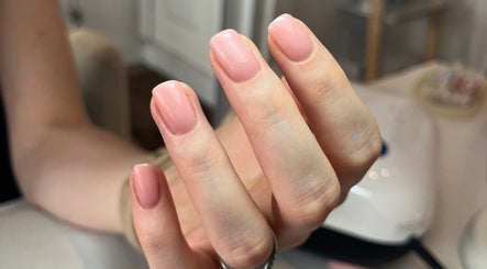 Elegant pink manicure at Polished by Jasmin in Worcester, England, GB. Perfectly polished and shiny nails.