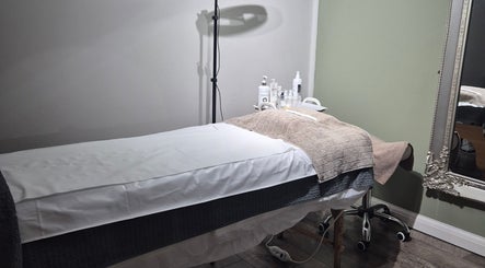 Serene treatment room at Julia Plas Skin at The House of Hair, Alsager, England, GB.