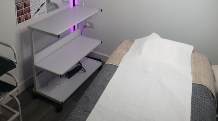 Elegant treatment room at Julia Plas Skin Alsager, Stoke-on-Trent, England, GB with skincare setup.