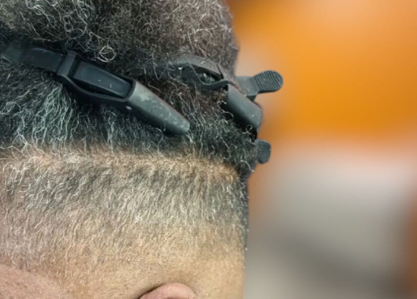 Close-up of a neatly styled haircut at The Introvert Men's Grooming Lounge, Chandler, Arizona, US.
