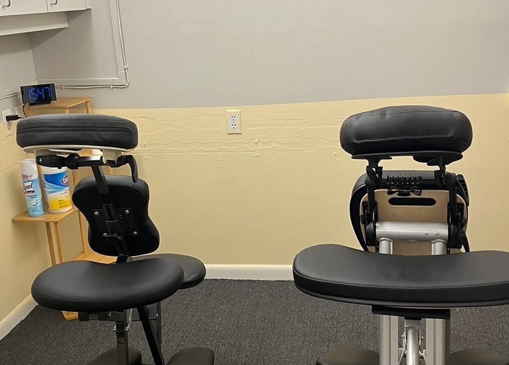 Massage chairs at ZY Massage Spa, Sarasota, Florida, US offer relaxation and comfort.