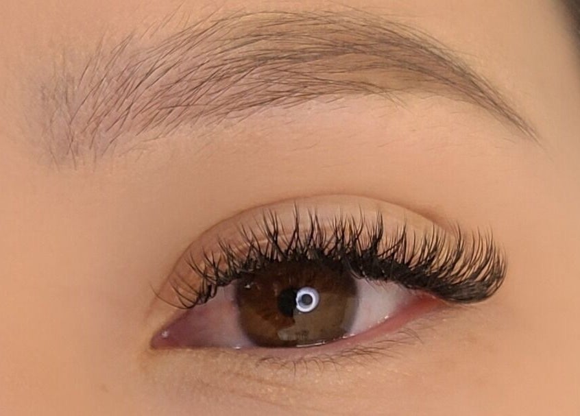 Close-up of elegant eyelash extensions at Nettb Beauty in Winnipeg, Manitoba, CA.