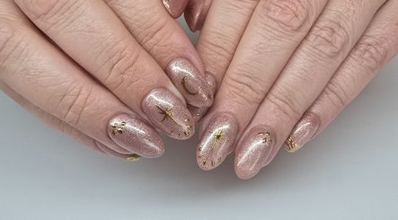 Elegant celestial nail art at Nash & Co Nails, Narangba, Queensland, AU.