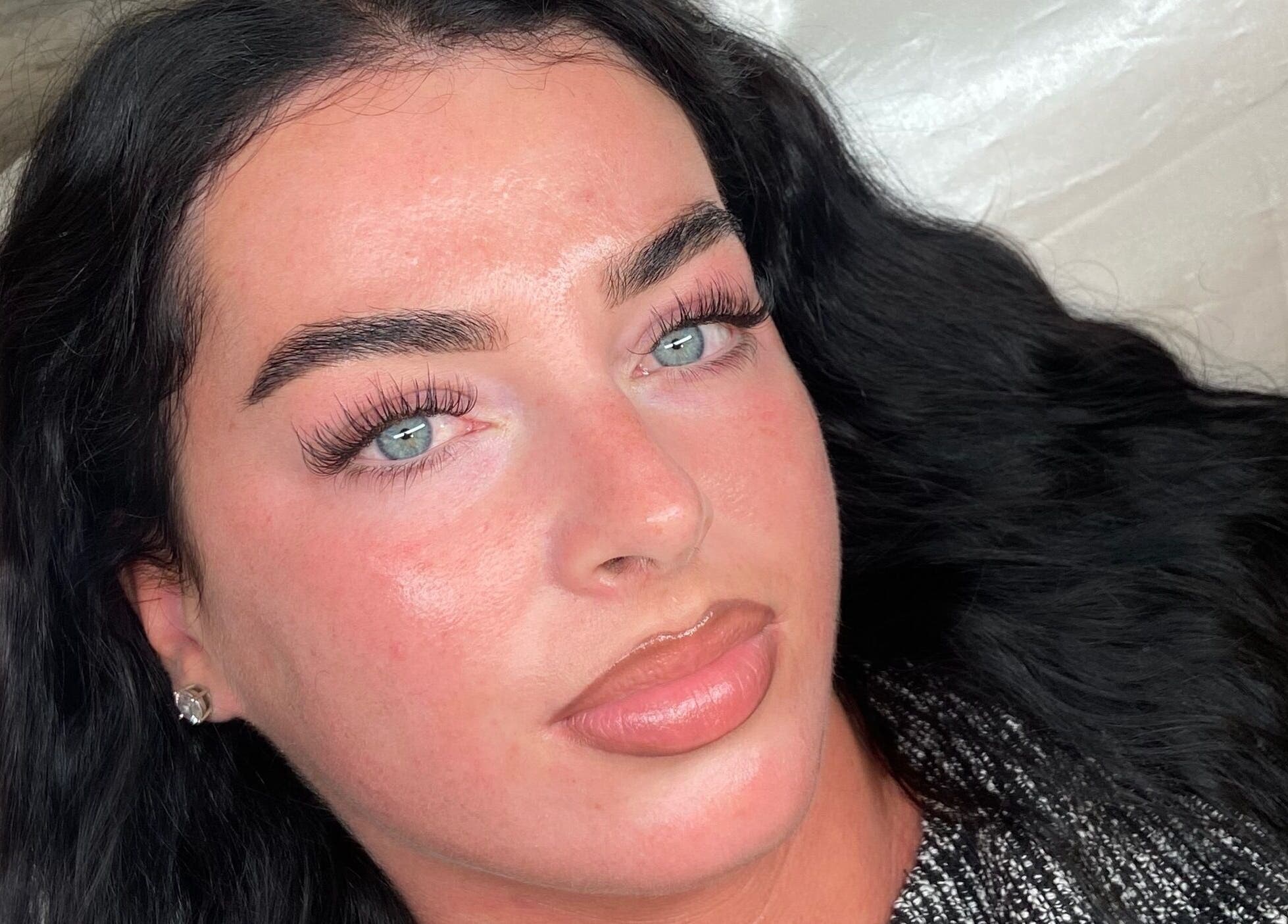 Close-up of client with stunning lashes at Meabh Keane Lashes, Tralee, IE.