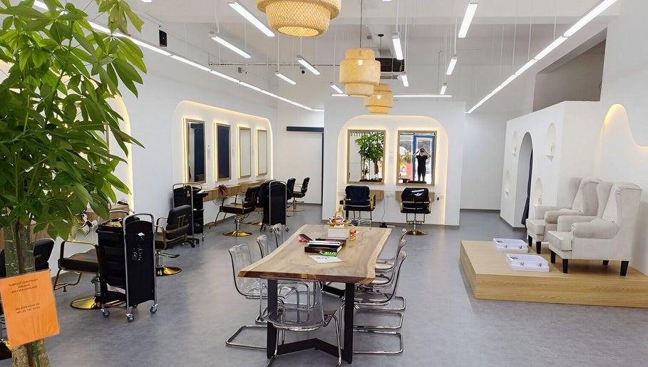 Modern interior of Serahair By Seoul Korea Salon in Johor Bahru, Johor, MY, featuring chic salon chairs.