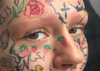 Intricate face tattoos at Savage Skin and Beauty, Stockton-on-tees, England, GB, showcasing unique artistry.