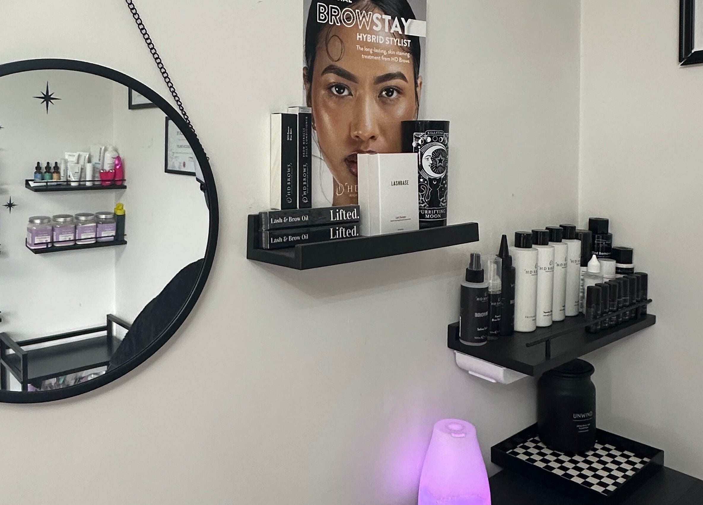 Stylish beauty product display at Savage Skin and Beauty, Stockton-on-tees, England, GB.