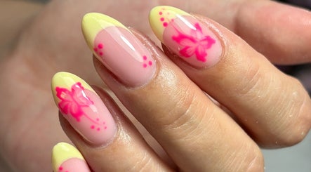 Beautiful floral pink nail art by Nails by Aims Xo in Bolsover, England, GB showcasing vibrant, artistic design.
