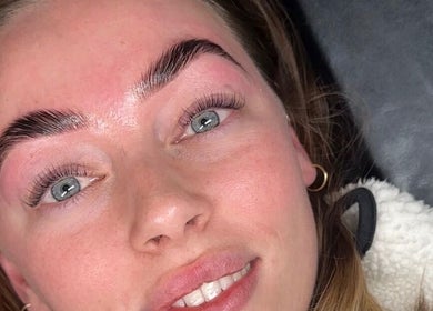 Eyebrow lamination at By Your Girl Emma, Melbourne, Victoria, AU, showcasing perfectly shaped and defined brows.