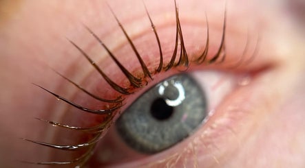 Close-up of styled lashes at Electric Lashes Uk, Bedford, England, GB.