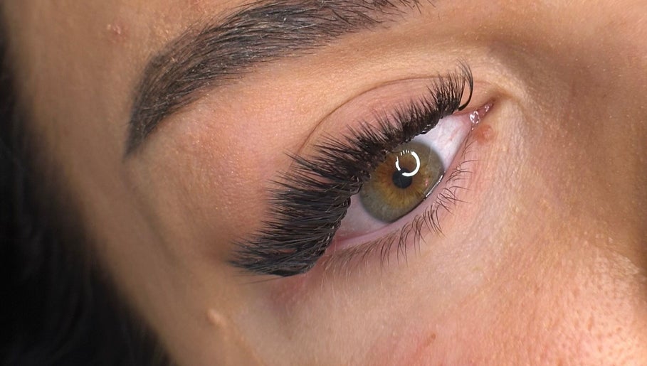 Close-up of elegant lashes from Electric Lashes UK, located in Bedford, England, GB.