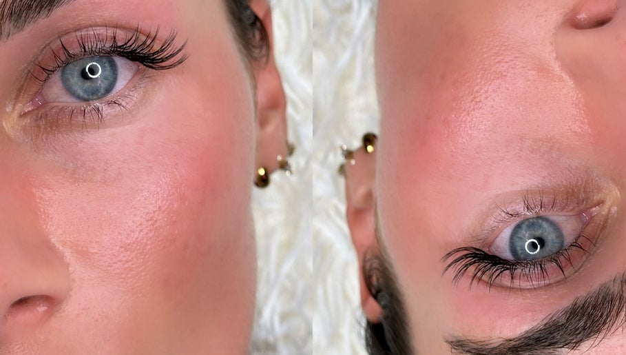 Close-up of expertly done lashes at Electric Lashes UK, Bedford, England. Enhancing natural beauty effortlessly.
