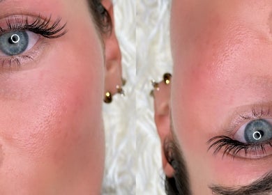 Close-up of expertly done lashes at Electric Lashes UK, Bedford, England. Enhancing natural beauty effortlessly.
