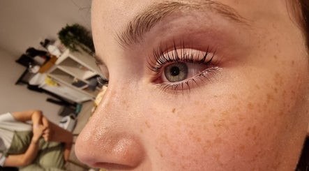 Close-up of elegant eyelashes at Nicola's Nails and Beauty, Whitchurch, England, GB.