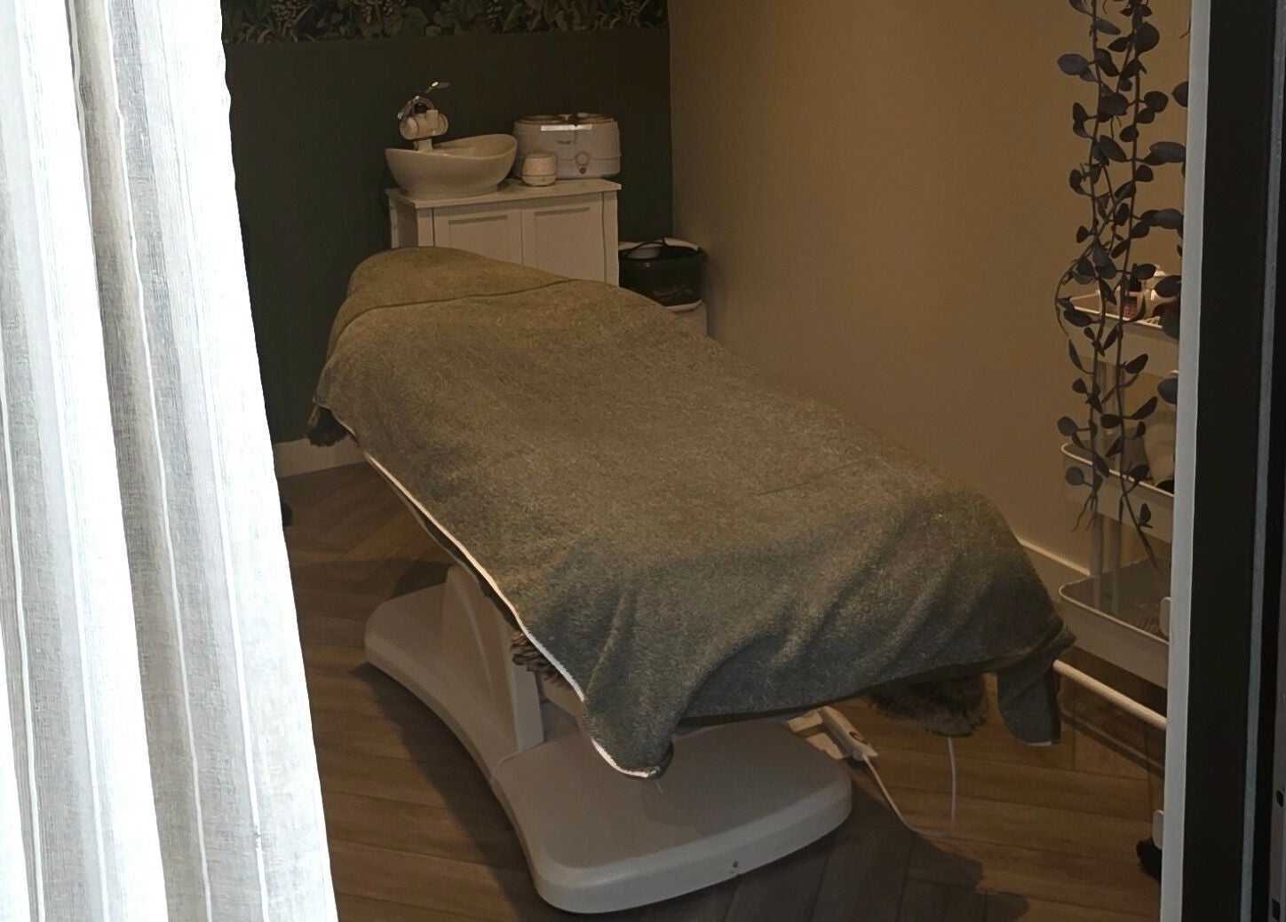 Cozy treatment room at Nicola's Nails and Beauty, Whitchurch, England, GB. Inviting space with tranquil ambiance.