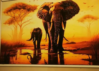 Elephant painting at Chang Thai Massage, Ipswich, Queensland, AU adds serenity and elegance to the venue decor.