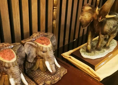 Elephant sculptures at Chang Thai Massage in Ipswich, Queensland, AU, enhancing relaxation ambiance.