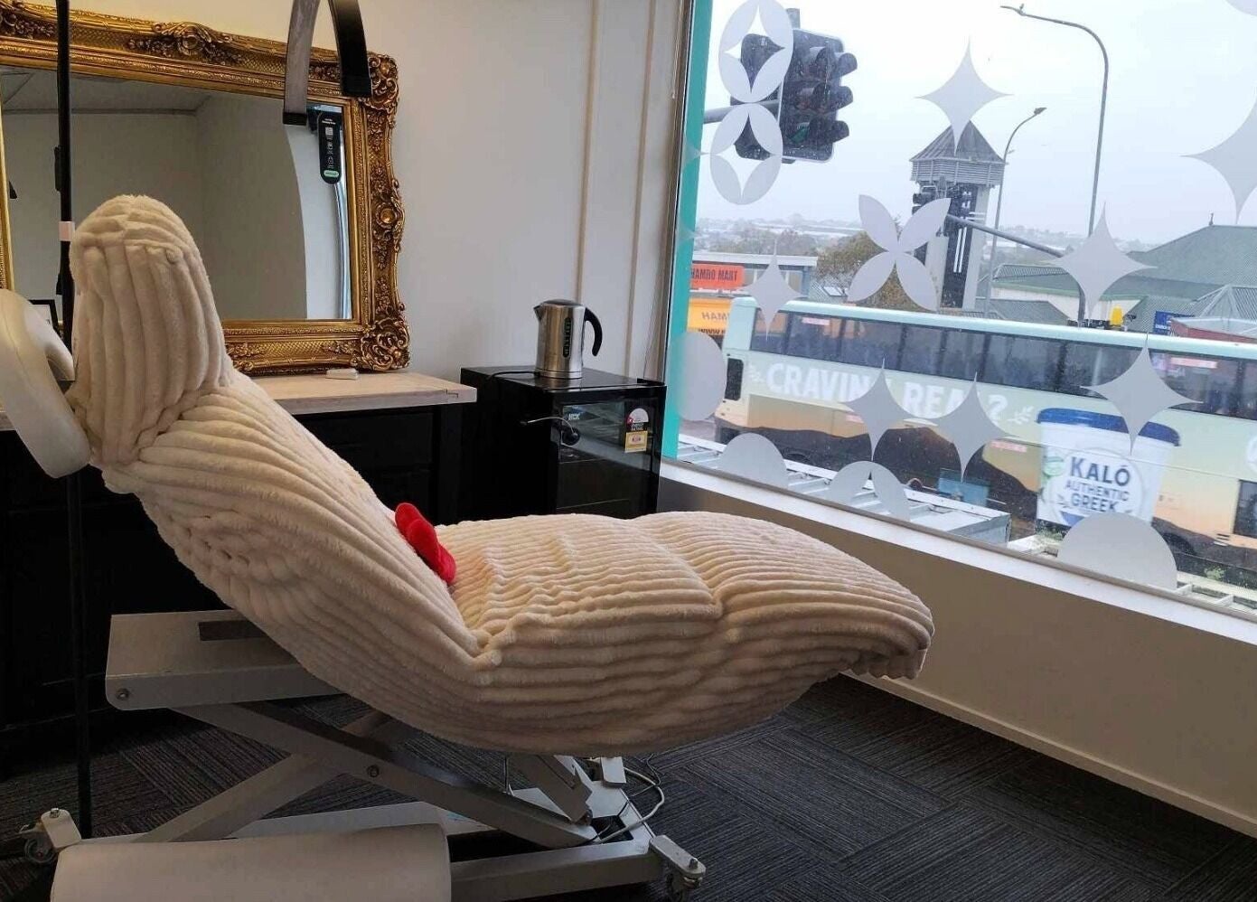 Luxurious spa room with plush chair and elegant decor at Viva Clinics, Auckland, Auckland, NZ.