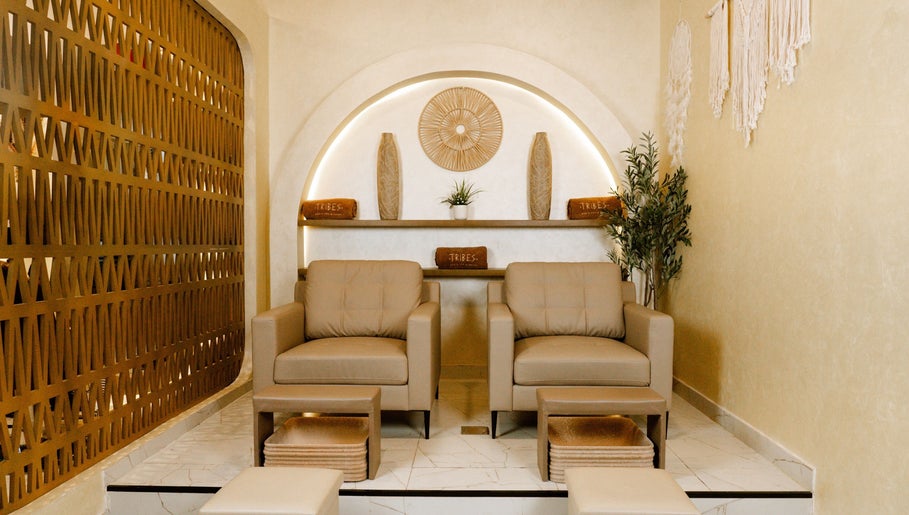 Elegant seating area at Tribes Men's Spa and Salon (Boshar), Muscat, Muscat Governorate, OM.