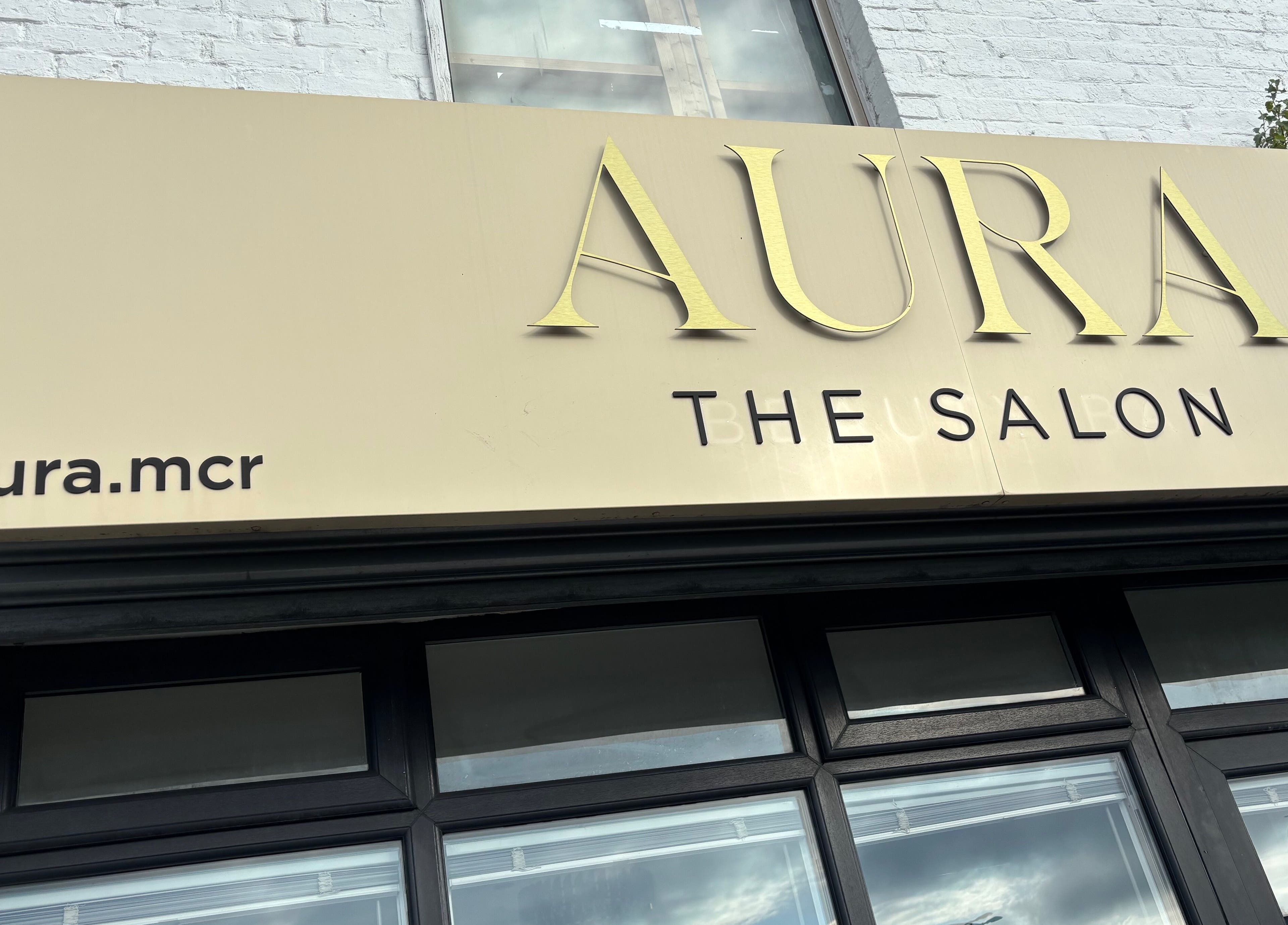 Picture Me Prestige salon sign on Hyde street, England, GB showcasing the entrance of the beauty venue.