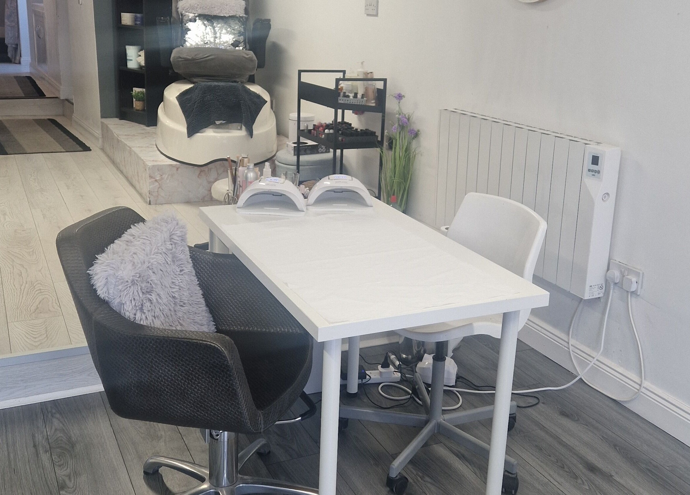 Nail station setup at Inner Beauty Gorey in Gorey, County Wexford, IE. Modern furnishings for premium care.