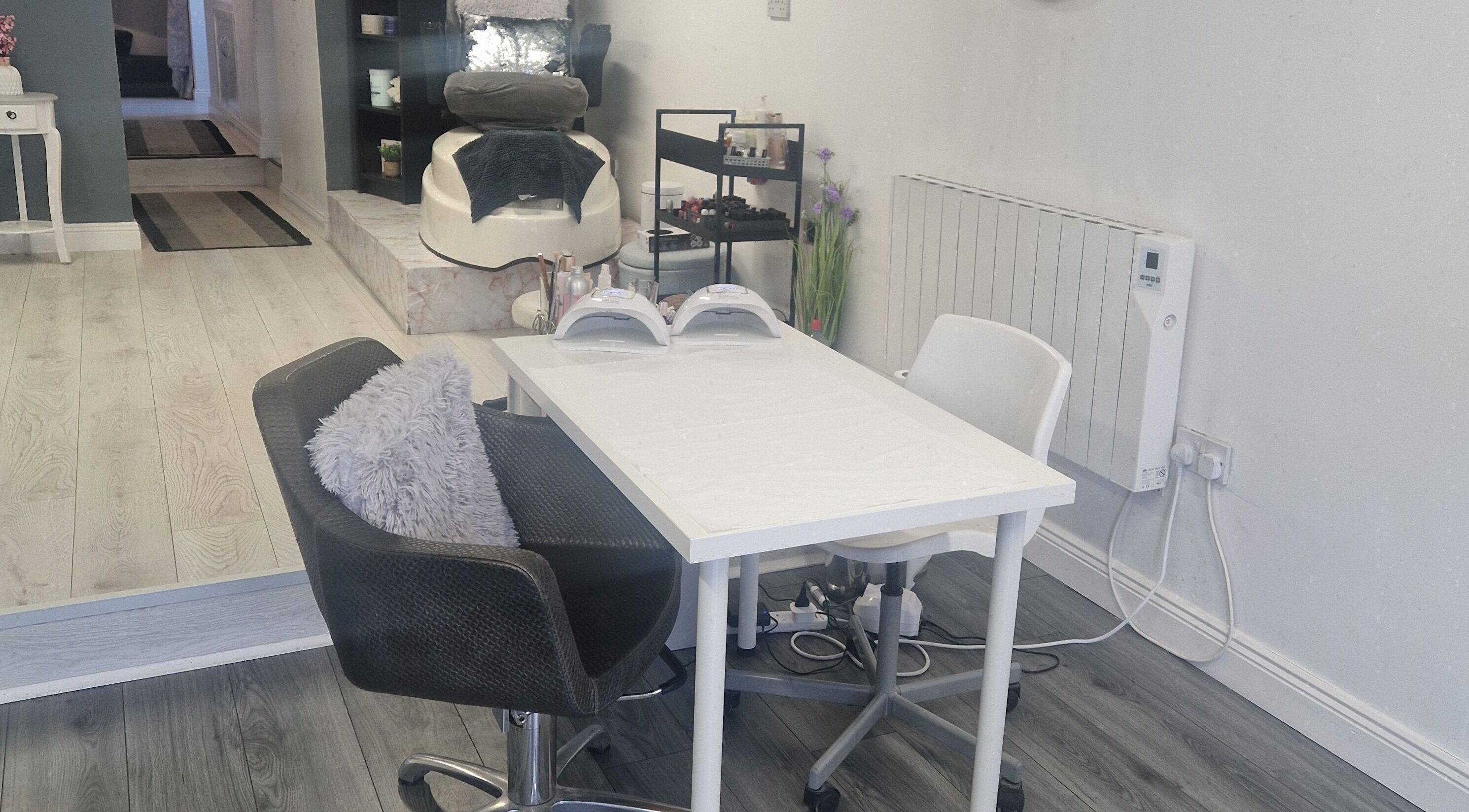 Nail station setup at Inner Beauty Gorey in Gorey, County Wexford, IE. Modern furnishings for premium care.