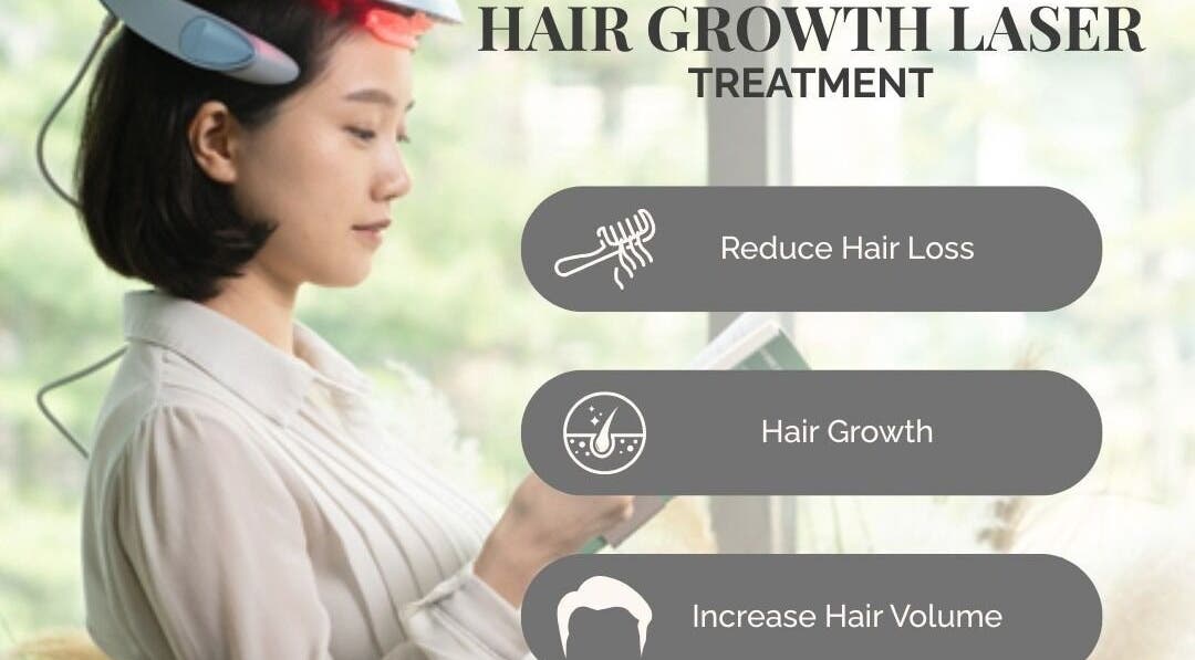 Woman receiving laser hair growth treatment at PRISM Clinic, Angeles, Central Luzon, PH.