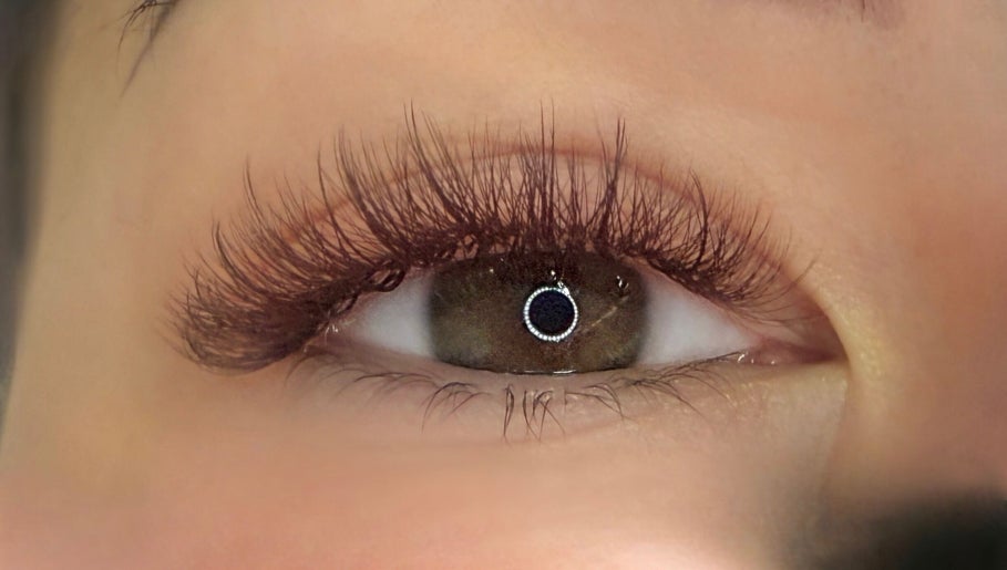 Close-up of lush lashes at Beauty Lash Bar in Bournemouth, England, GB.