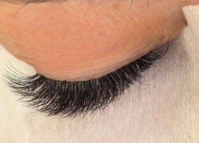 Close-up of eyelash extensions at Beauty Lash Bar, Bournemouth, England, GB.
