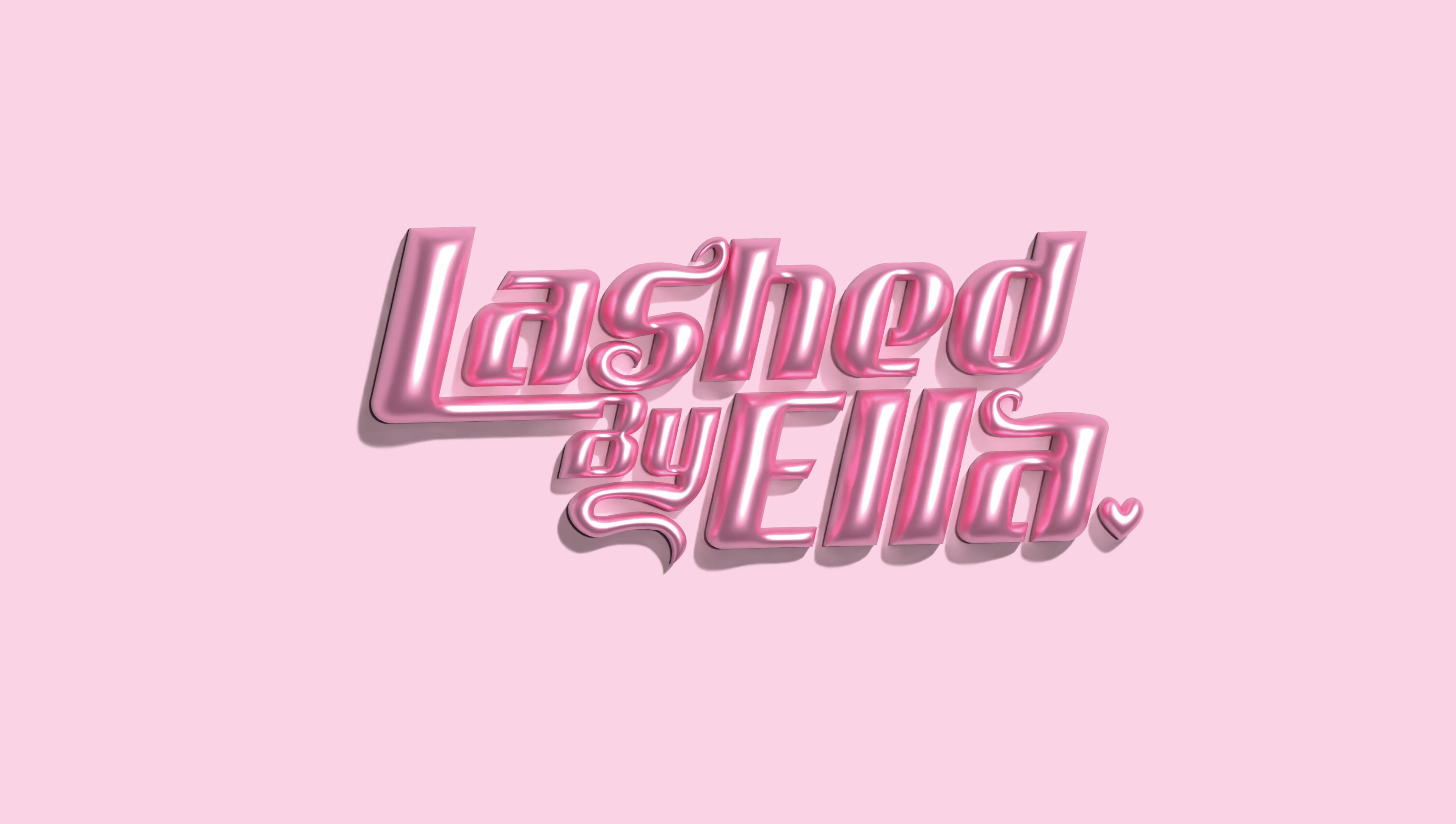 Stylish pink logo of Lashed by Ella in Sheffield, England, GB, set against a light pink background.