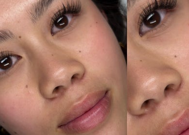 Close-up of eyelash extensions at Lashed by Ella, Sheffield, England, GB.