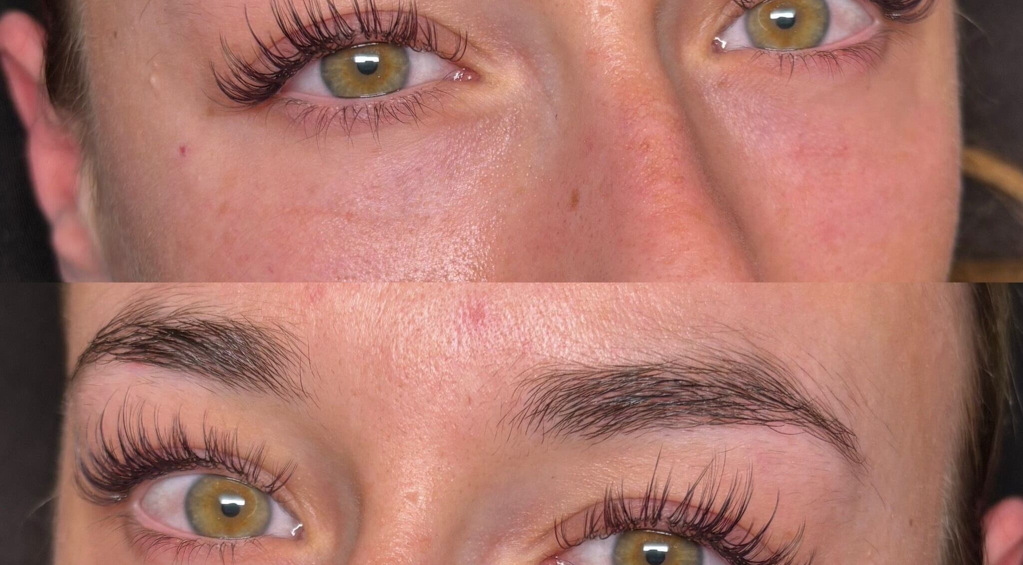Close-up of eyelash extensions from Lashed by Ella, Sheffield, England, GB, showcasing dramatic lash enhancement.