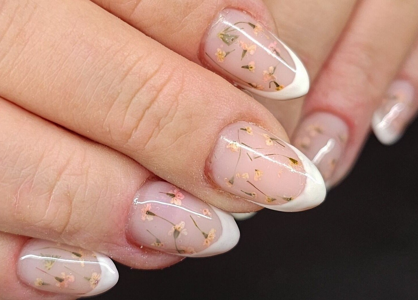 Floral nail art at ShellB Nails, offering exquisite manicures in Cape Town, Western Cape, ZA.