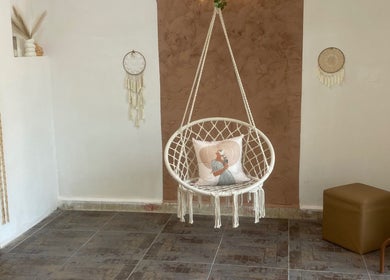 Relaxing boho chic corner with hanging chair at Aluna Spa, Kfarhim, Mount Lebanon Governorate, LB.