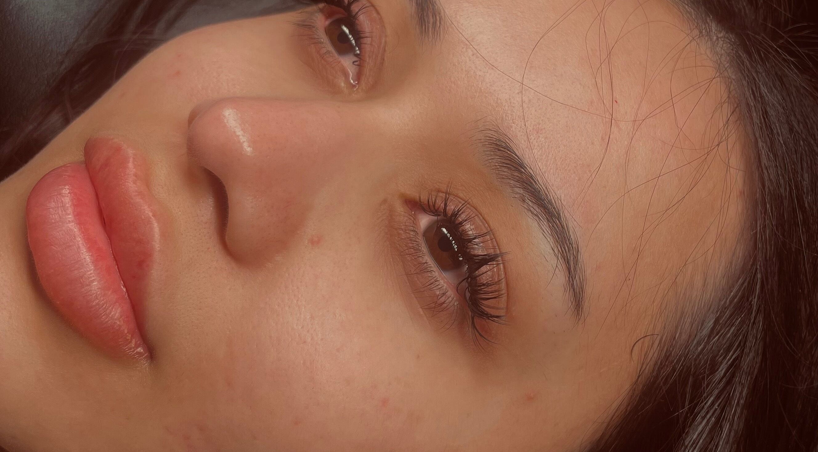 Close-up of facial skin treatment at Angelica’s Glow Bar, Maple Ridge, British Columbia, CA.