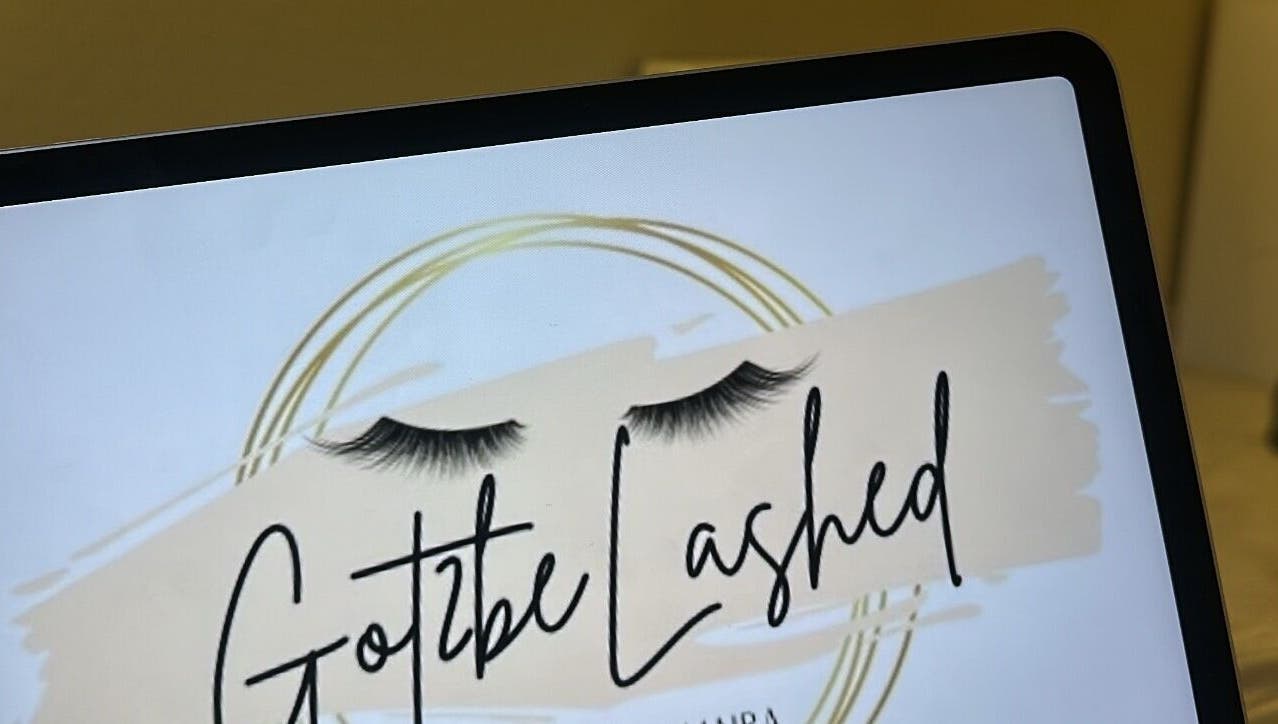 Got2BeLashedx logo displayed on a screen in Bradford, England, GB.