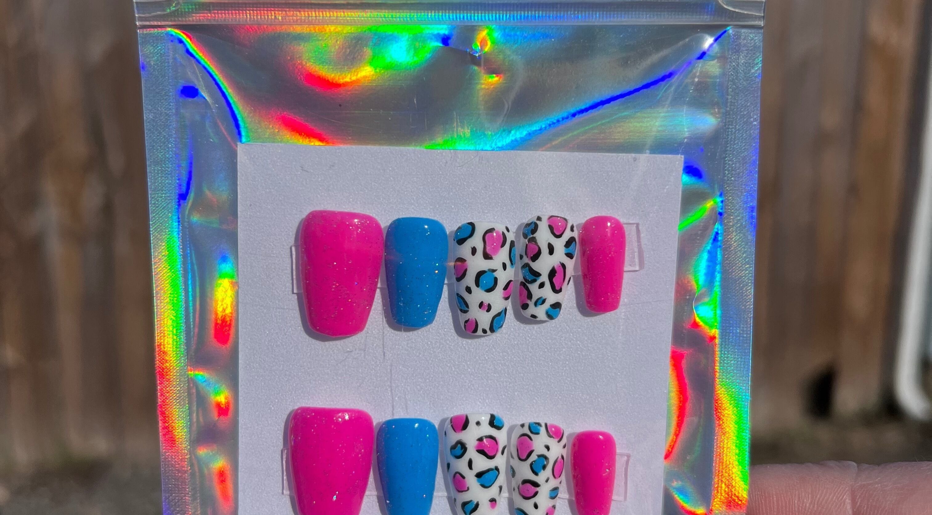 Colorful nail art display at Rook and Raven Nail Co., Saltsburg, Pennsylvania, US.