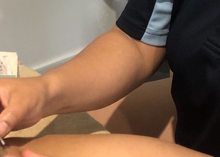 Expert hand performing therapy at Muscle Relief, Narre Warren South, Victoria, AU.