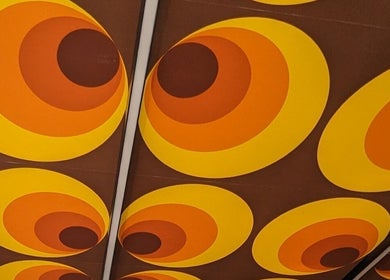 Artistic retro pattern on the ceiling of Raw Heads, Eagle Vale, New South Wales, AU.